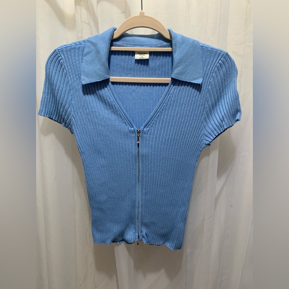 Abercrombie & Fitch Two Way Zip Knit Polo